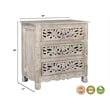 Pemberly Row Gray Floral Carved Solid Wood Mango 5-Piece Queen Bedroom Set