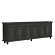 Pemberly Row Handcrafted Solid Wood Sideboard with Floral Carvings and 6 Doors