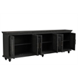 Pemberly Row Handcrafted Solid Wood Sideboard with Floral Carvings and 6 Doors
