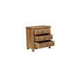 Pemberly Row Solid Wood 3-Drawer Carved Nightstand with Brass Ring Pulls