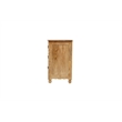 Pemberly Row Solid Wood 3-Drawer Carved Nightstand with Brass Ring Pulls