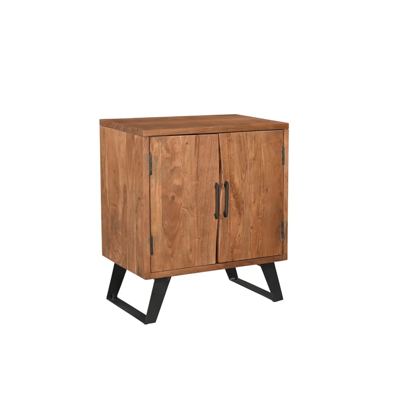 Pemberly Row 3-Piece Live Edge Solid Wood Acacia Bedroom Set in Brown/Black
