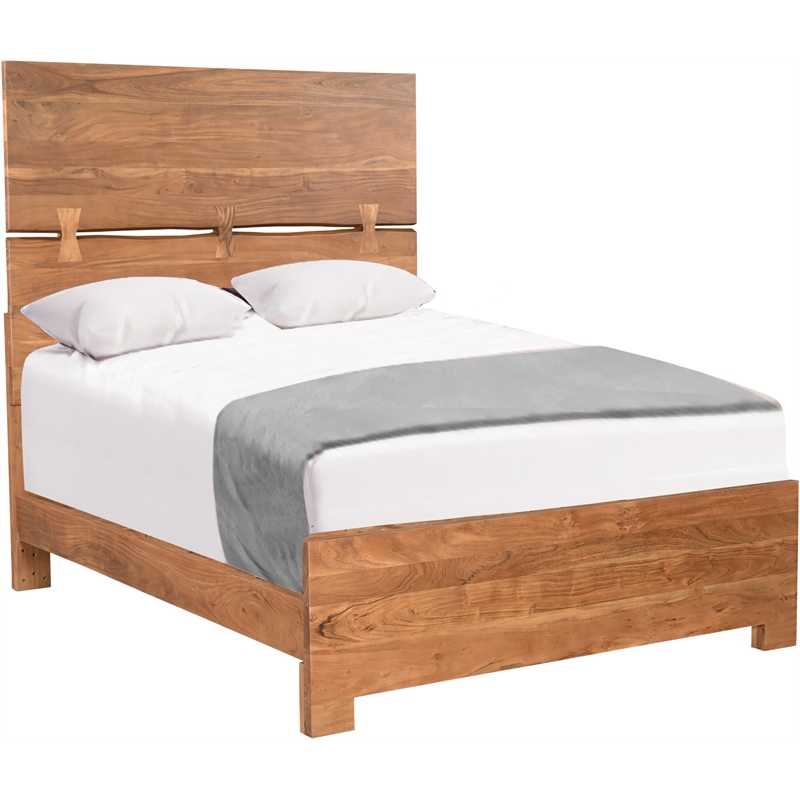 Pemberly Row 3-Piece Live Edge Solid Wood Acacia Bedroom Set in Brown