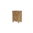 Pemberly Row Brown Solid Wood Nightstand with Drawer and Cabinet Fully Assembled