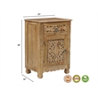 Pemberly Row Brown Solid Wood Nightstand with Drawer and Cabinet Fully Assembled