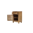 Pemberly Row Brown Solid Wood Nightstand with Drawer and Cabinet Fully Assembled