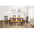Pemberly Row 6 Piece Wood Dining Set with Table and Chairs in Black and Oak