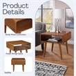 Pemberly Row Wood End Table with Open Cubby Storage in Rich Walnut