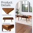 Pemberly Row Wood Coffee Table with 2 Open Cubbies in Rich Walnut
