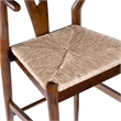 Pemberly Row Bar Height Kitchen Stool with Woven Rush Seat in Cappuccino