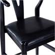 Pemberly Row Bar Height Kitchen Stool with Faux Leather Seat in Black