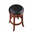 Pemberly Row Wood Swivel Bar Stool with Faux Leather Seat in Cherry