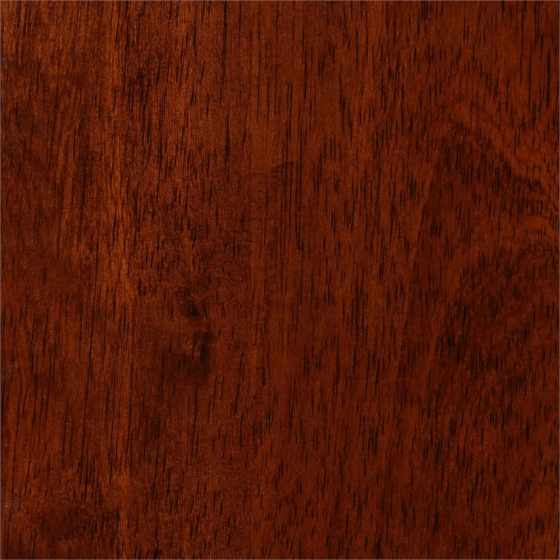 Pemberly Row Wood Swivel Bar Stool with Faux Leather Seat in Cherry