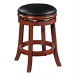 Pemberly Row Wood Swivel Counter Height Stool with Foam Cushion in Cherry