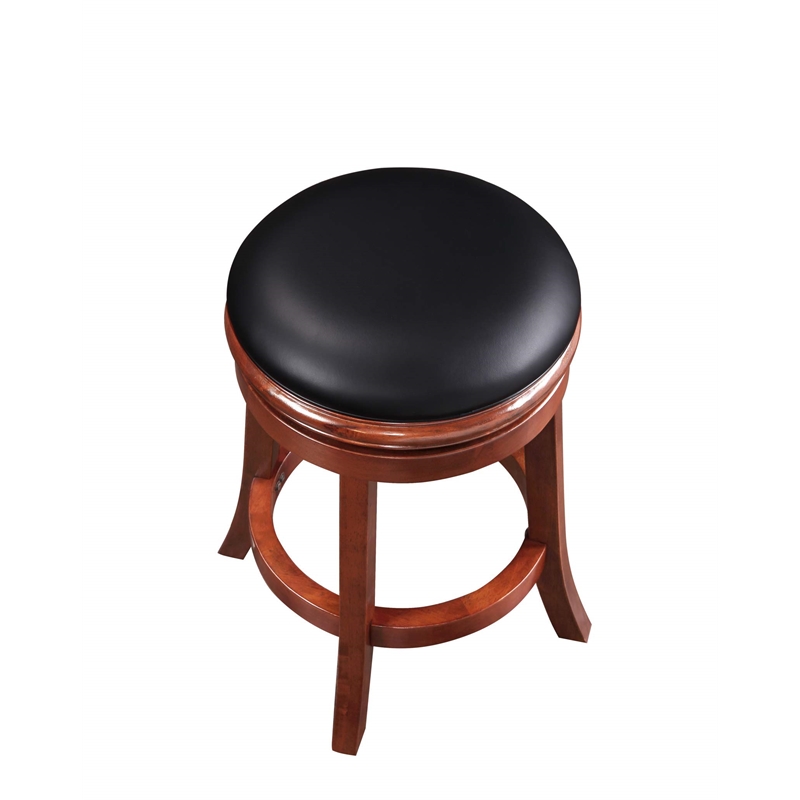 Pemberly Row Wood Swivel Counter Height Stool with Foam Cushion in Cherry