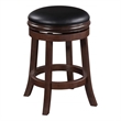 Pemberly Row Wood Faux Leather Swivel Counter Height Stool in Cappuccino