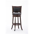 Pemberly Row Wood Bar Height Swivel Stool with Contoured Back in Cappuccino
