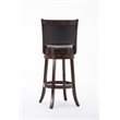 Pemberly Row Wood Bar Height Swivel Stool with Contoured Back in Cappuccino