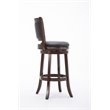 Pemberly Row Wood Bar Height Swivel Stool with Contoured Back in Cappuccino