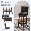 Pemberly Row Wood Bar Height Swivel Stool with Contoured Back in Cappuccino