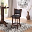 Pemberly Row Counter Height Swivel Stool with Faux Leather Seat in Cappuccino