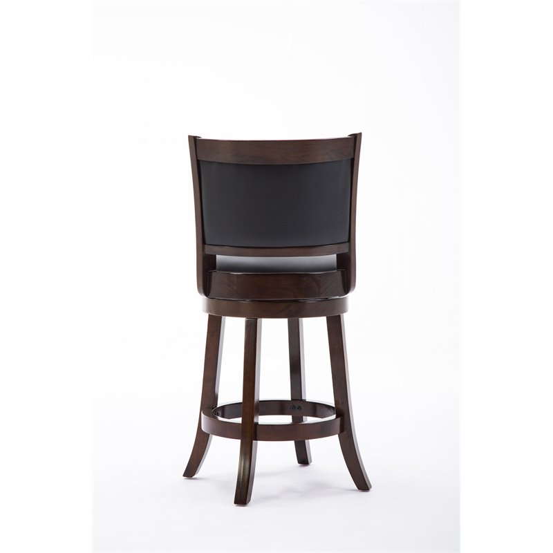 Pemberly Row Counter Height Swivel Stool with Faux Leather Seat in Cappuccino