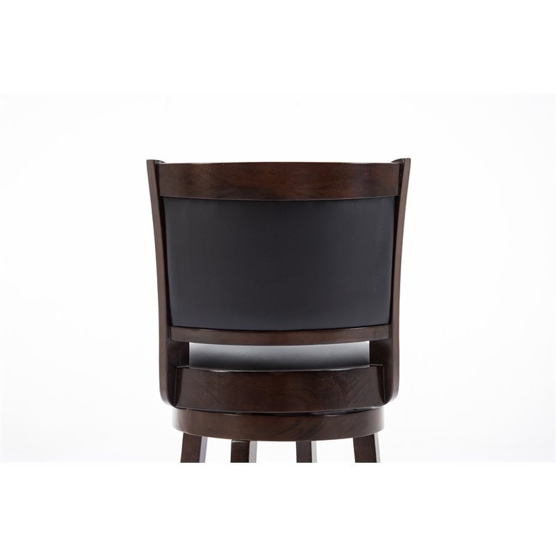 Pemberly Row Counter Height Swivel Stool with Faux Leather Seat in Cappuccino