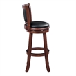 Pemberly Row Wood Extra Tall Swivel Bar Stool with Foam Cushion in Cappuccino