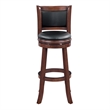 Pemberly Row Wood Extra Tall Swivel Bar Stool with Foam Cushion in Cappuccino