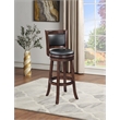 Pemberly Row Wood Extra Tall Swivel Bar Stool with Foam Cushion in Cappuccino