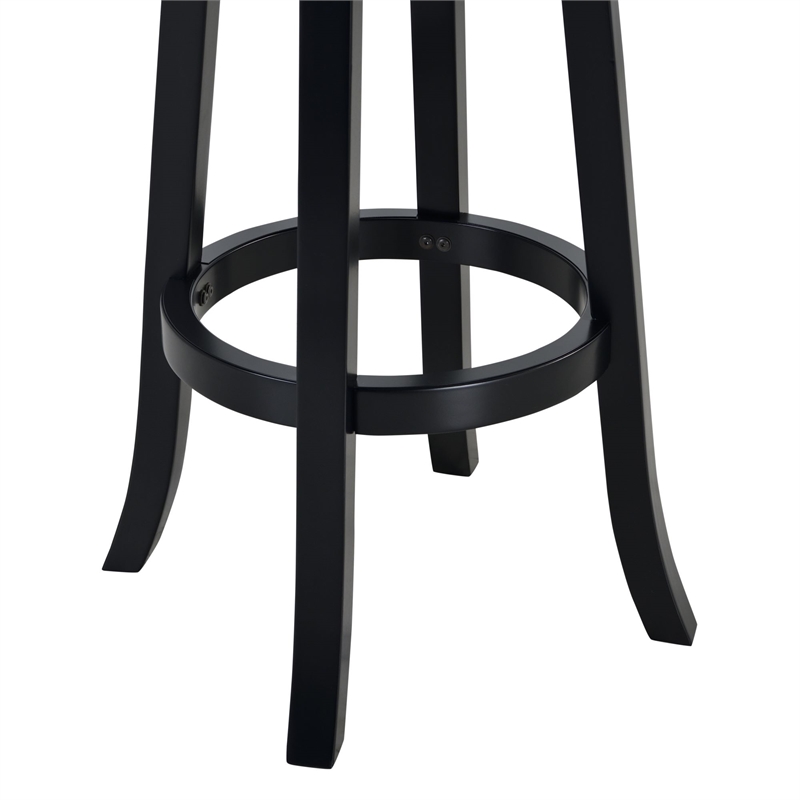 Pemberly Row Swivel Extra Tall Bar Stool with Rubberwood Frame in Black