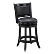Pemberly Row Counter Height Swivel Stool with Contoured Back in Black
