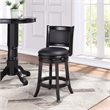 Pemberly Row Counter Height Swivel Stool with Contoured Back in Black