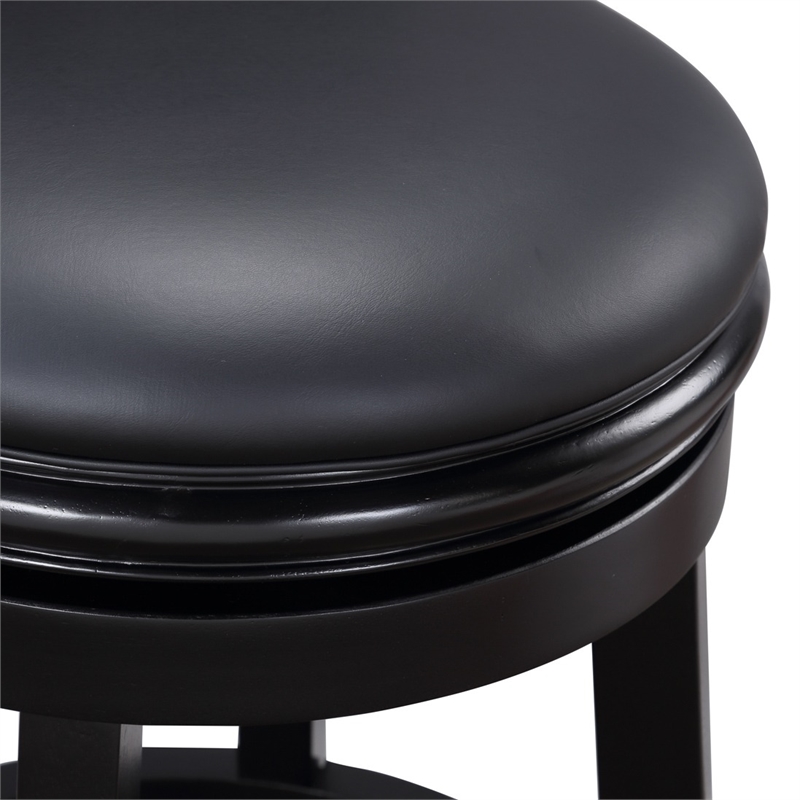 Pemberly Row Counter Height Swivel Stool with Contoured Back in Black