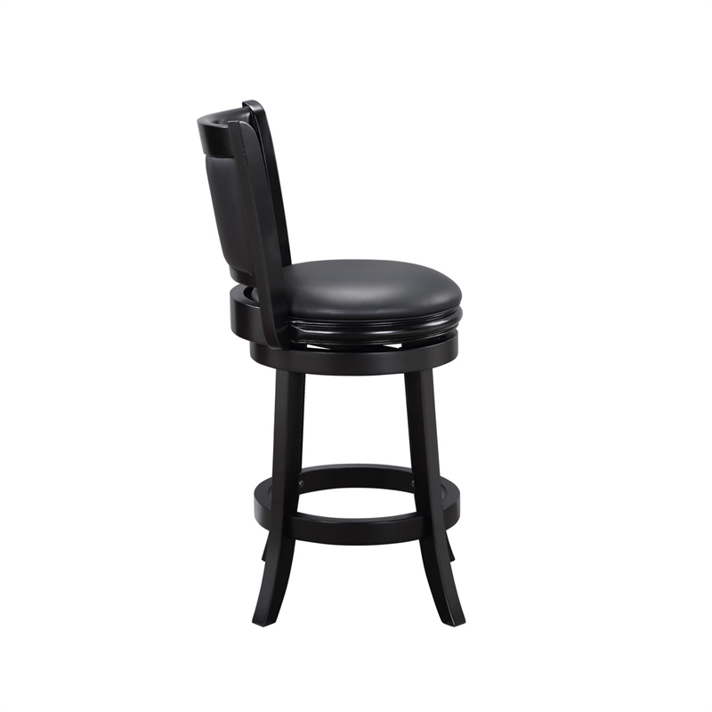 Pemberly Row Counter Height Swivel Stool with Contoured Back in Black
