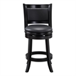 Pemberly Row Counter Height Swivel Stool with Contoured Back in Black