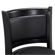 Pemberly Row Rubberwood Swivel Bar Stool with Faux Leather Seat in Black