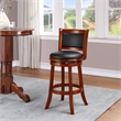 Pemberly Row Wood Bar Height Swivel Stool with Contoured Back in Cherry