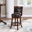 Pemberly Row Counter Height Swivel Stool in Cappuccino and Dark Brown