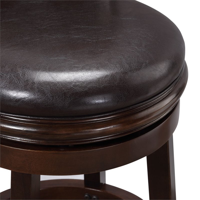 Pemberly Row Counter Height Swivel Stool in Cappuccino and Dark Brown