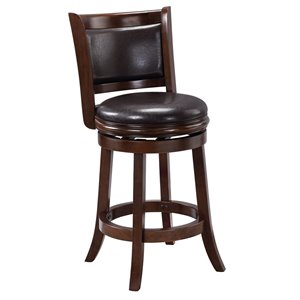 Pemberly Row Counter Height Swivel Stool in Cappuccino and Dark Brown