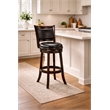 Pemberly Row Bar Height Swivel Stool in Cappuccino and Dark Brown
