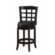 Pemberly Row Hardwood Swivel Counter Stool with Faux Leather Seat in Black