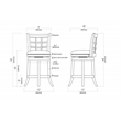 Pemberly Row Hardwood Swivel Counter Stool with Faux Leather Seat in Black