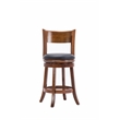 Pemberly Row Hardwood Counter Height Swivel Bar Stool with Backrest in Walnut