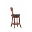 Pemberly Row Hardwood Counter Height Swivel Bar Stool with Backrest in Walnut