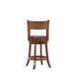 Pemberly Row Hardwood Counter Height Swivel Bar Stool with Backrest in Walnut