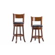Pemberly Row Hardwood Counter Height Swivel Bar Stool with Backrest in Walnut