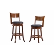 Pemberly Row Hardwood Counter Height Swivel Bar Stool with Backrest in Walnut