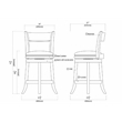 Pemberly Row Hardwood Counter Height Swivel Bar Stool with Backrest in Walnut